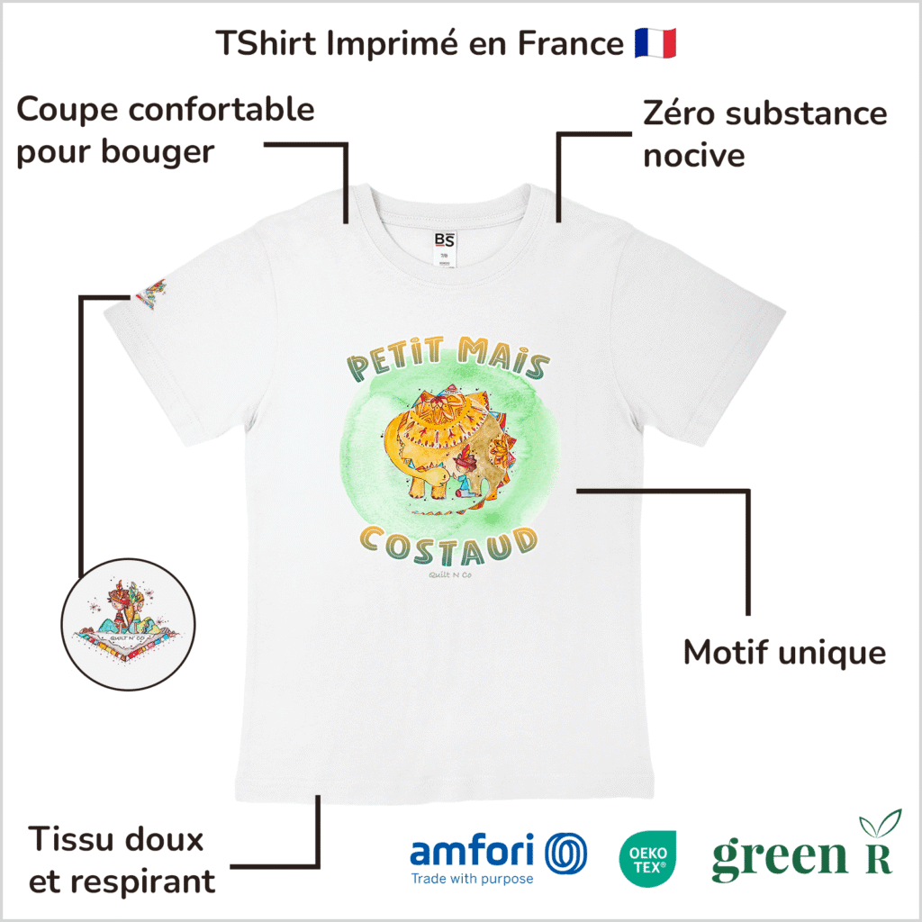 Avantages du T-Shirt pour garçon "Petit Mais Costaud" Vert