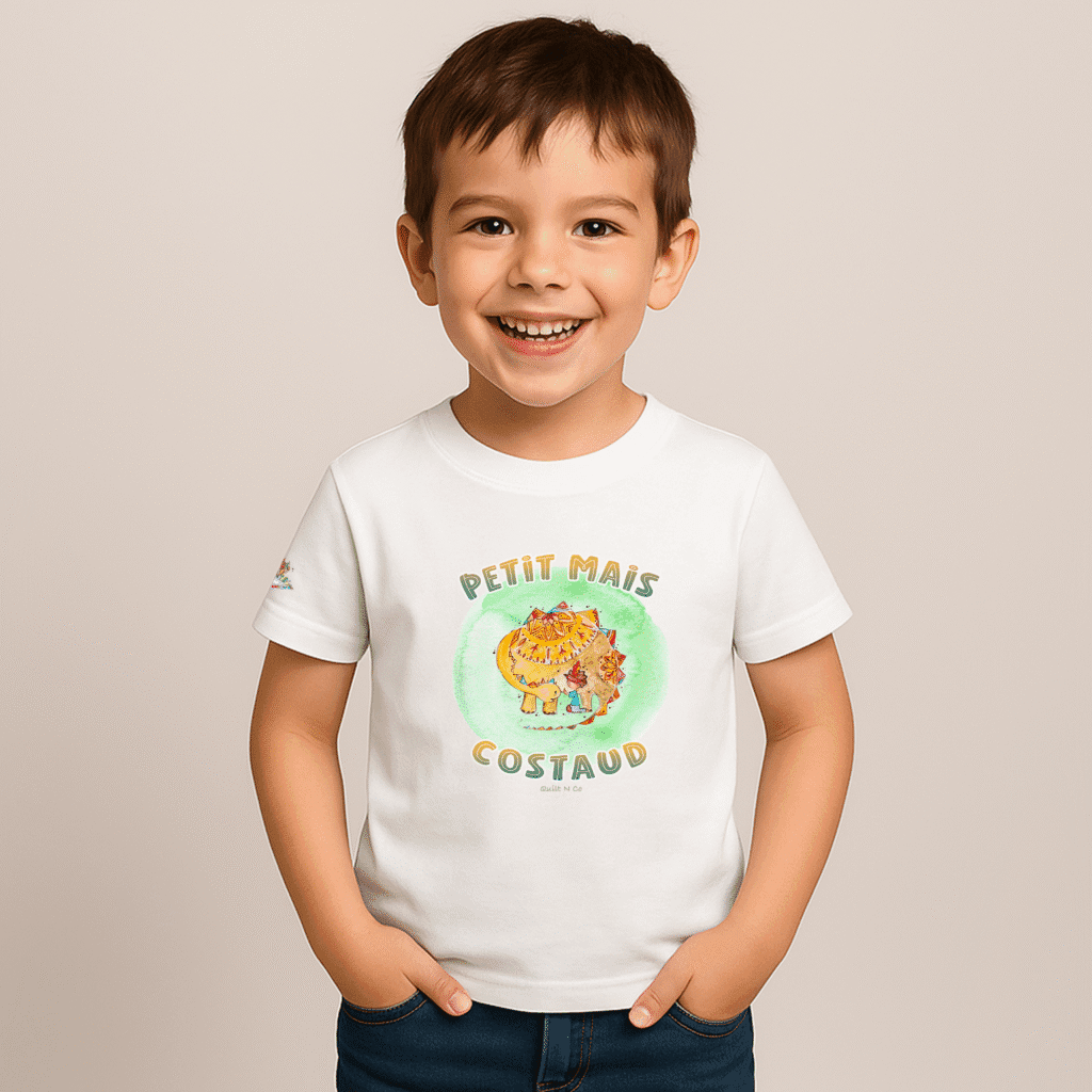 Photo en studio du TShirt pour garçon "Petit Mais Costaud" Vert