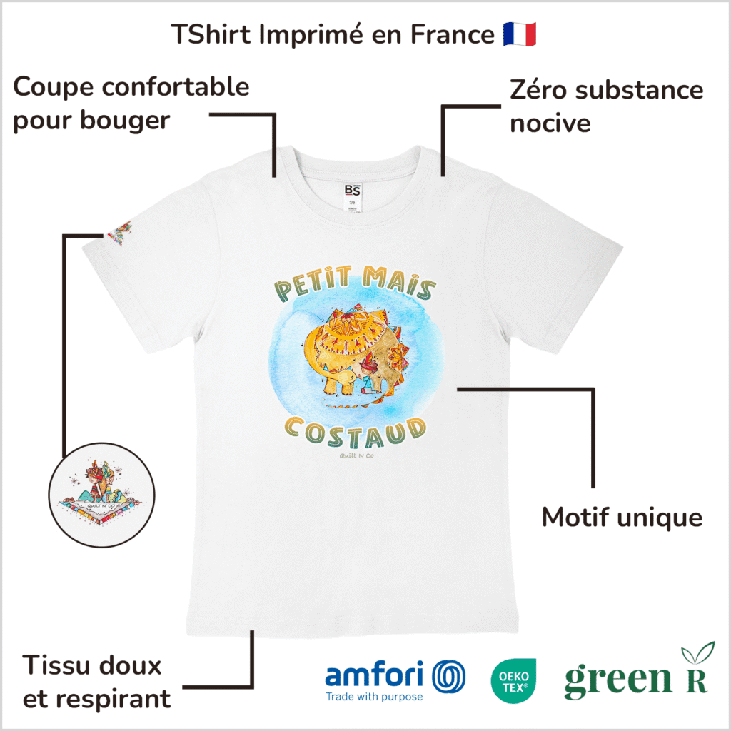 Avantages du T-Shirt pour garçon "Petit Mais Costaud" Bleu