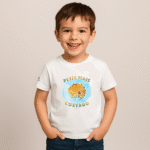 Photo en studio du TShirt pour garçon "Petit Mais Costaud" Bleu