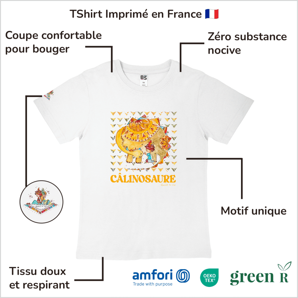 Avantages du T-Shirt pour garçon "Calinosaure"