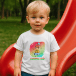 Photo dans le parc du TShirt pour garçon "Cosmic Kid" Arc-en-ciel
