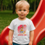 Photo dans le parc du TShirt pour garçon "Cosmic Kid" Rouge