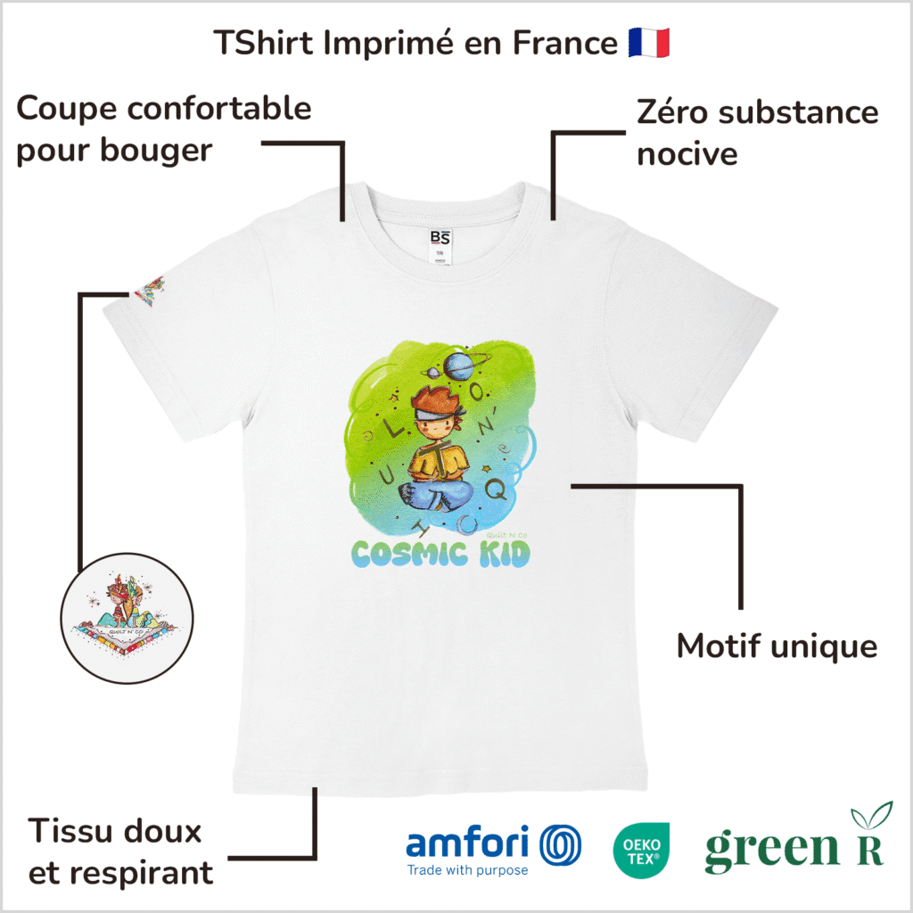 Avantages du T-Shirt pour garçon "Cosmic Kid" Vert