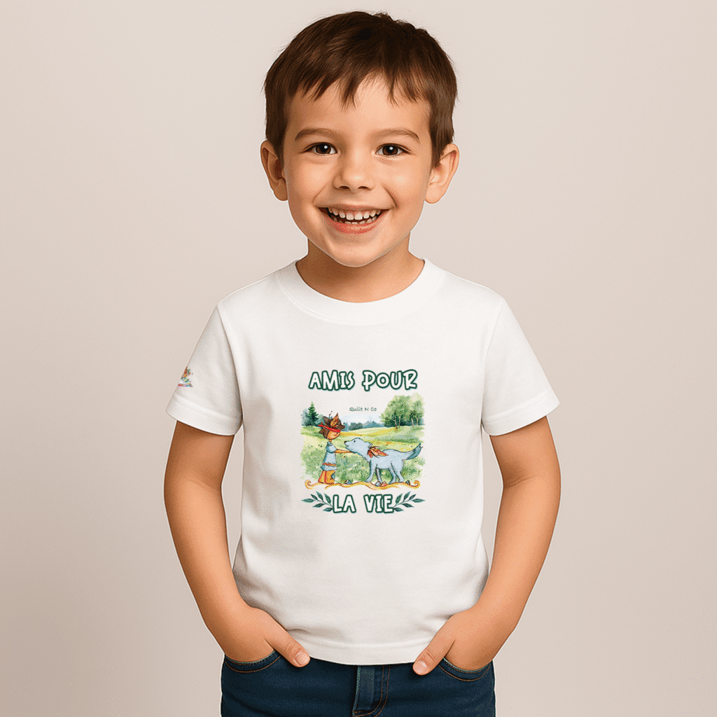 Photo en studio du TShirt pour garçon "Amis pour la Vie"