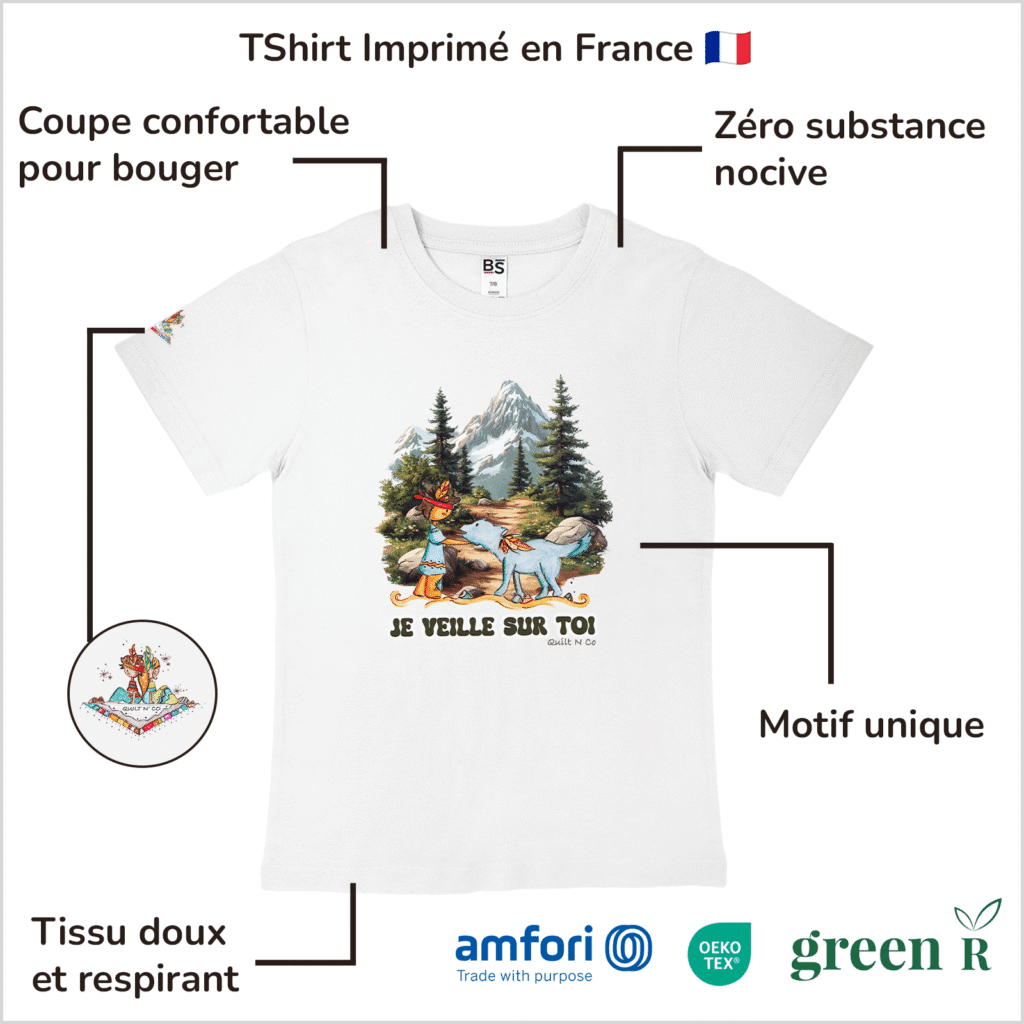 Avantages du T-Shirt pour garçon "Je Veille sur Toi"