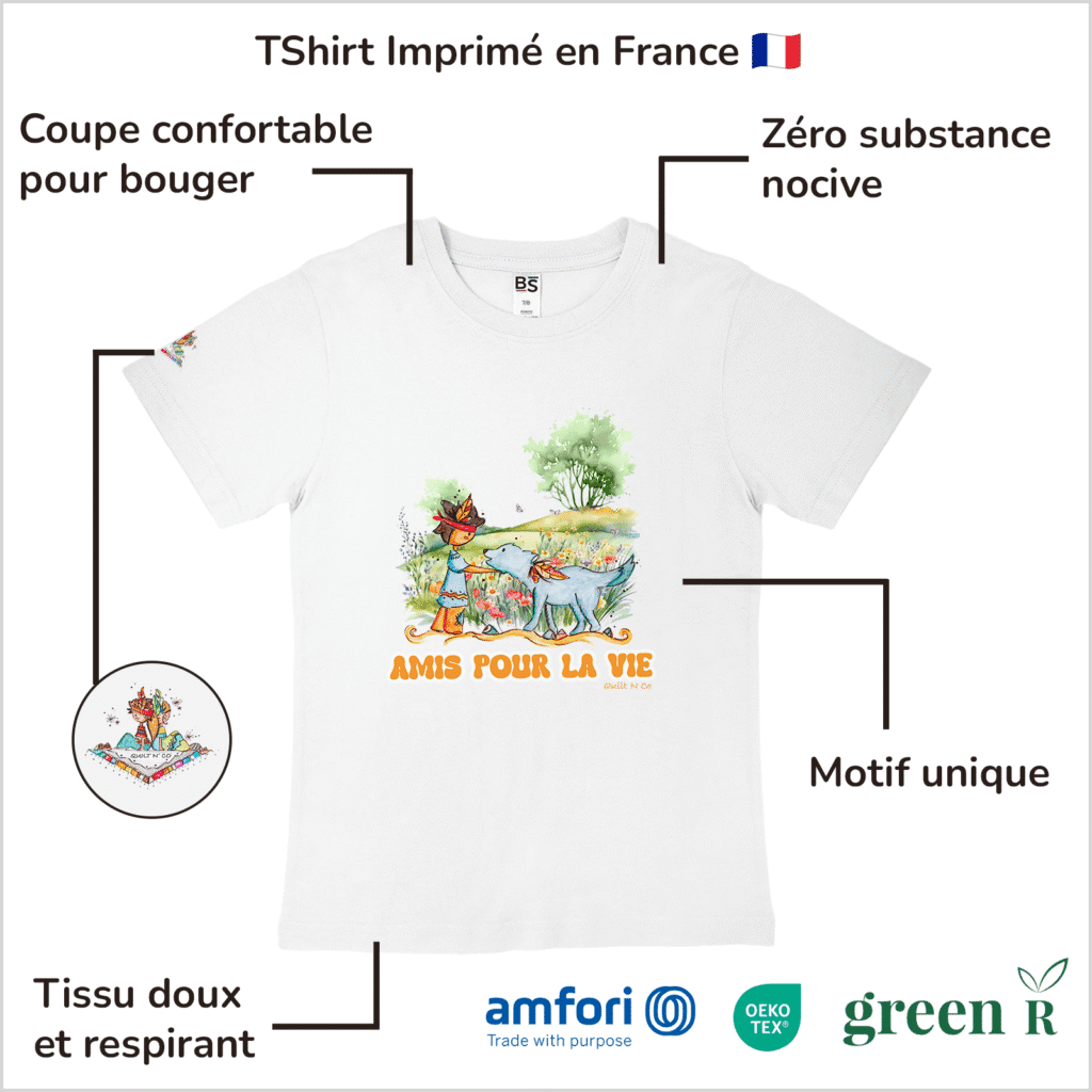 Avantages du T-Shirt pour garçon "Amis pour la Vie"