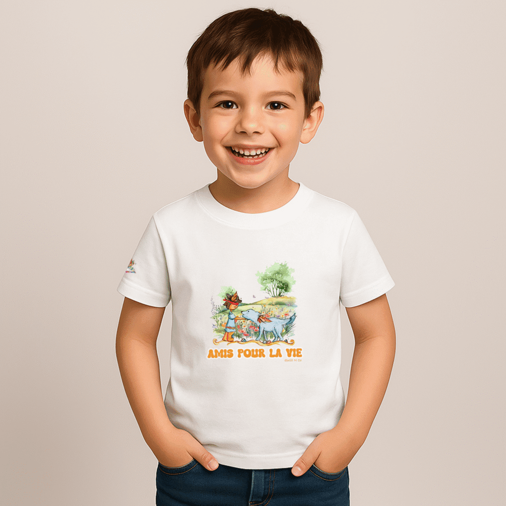 Photo en studio du TShirt pour garçon "Amis pour la Vie"