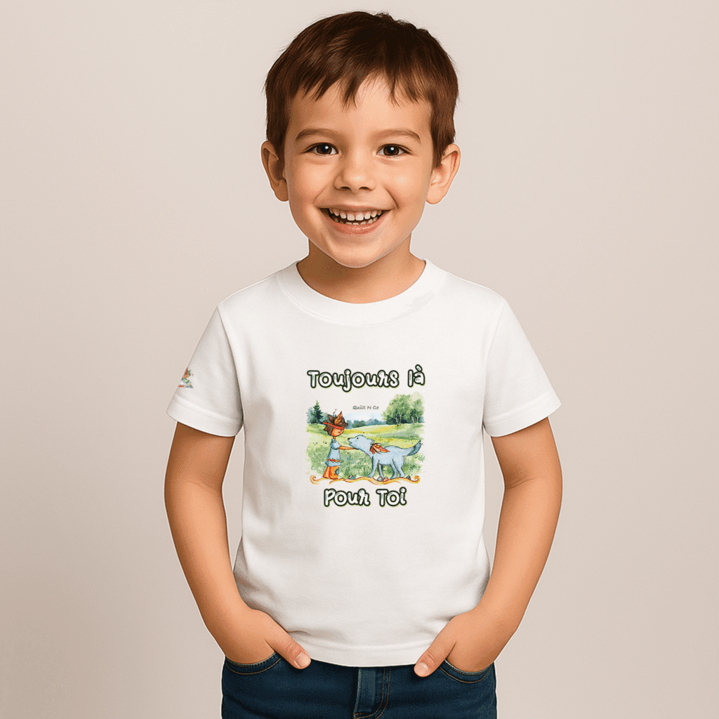 Photo en studio du TShirt pour garçon "Toujours là pour Toi"
