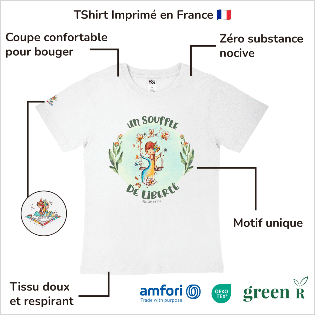 Avantages du T-Shirt pour fille "Un Souffle de Liberté"