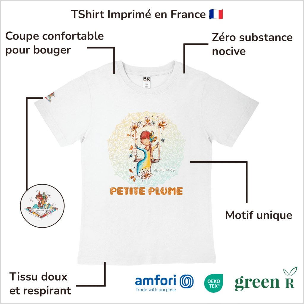 Avantages du T-Shirt pour fille "Petite Plume"