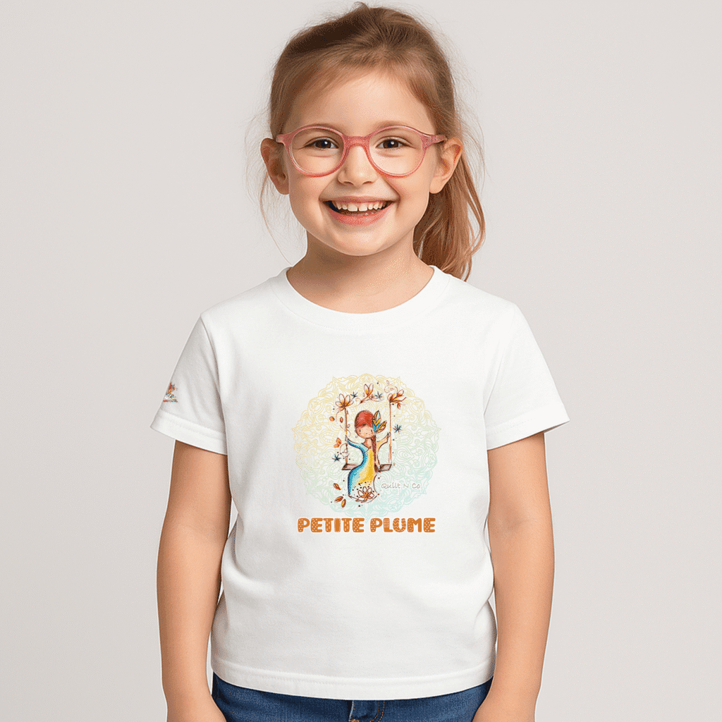 Photo en studio du TShirt pour fille "Petite Plume"
