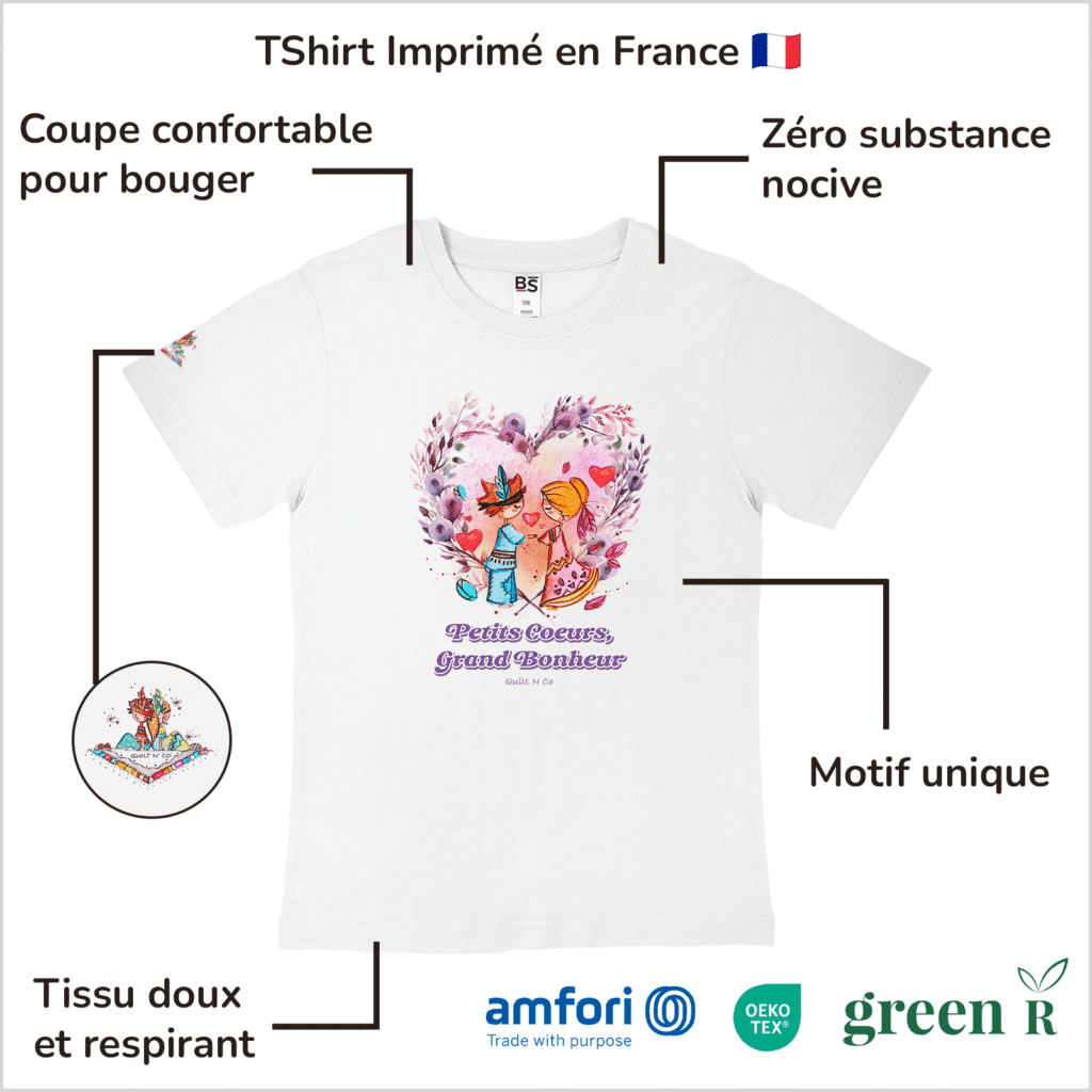 Avantages du T-Shirt pour fille "Petits Cœurs, Grand Bonheur"