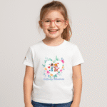 Photo en studio du TShirt pour fille "L'amour Fleurit Ici"