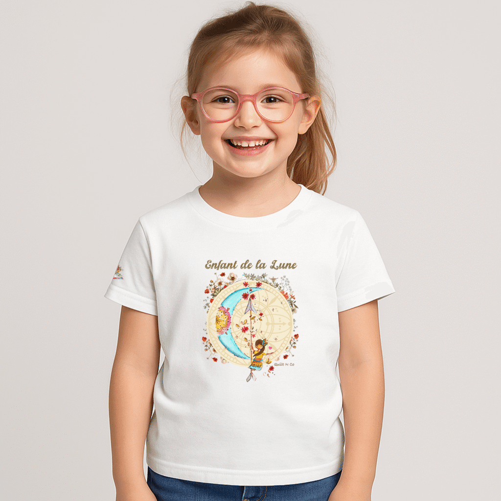 Photo en studio du TShirt pour fille "Enfant de La Lune"