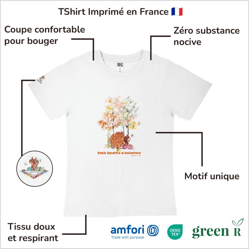 Avantages du T-Shirt pour fille "Petit Souffle d'Automne"