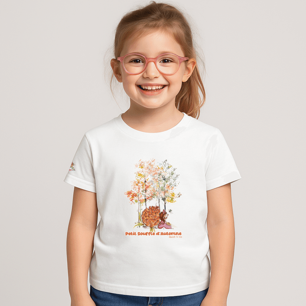 Photo en studio du TShirt pour fille "Petit Souffle d'Automne"