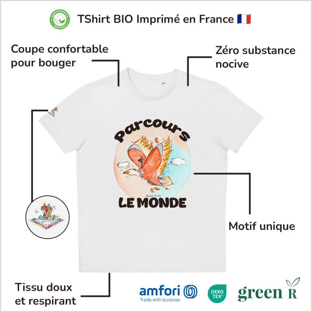 T-Shirt Bio pour garçon "Parcours Le Monde"