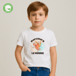 Photo en studio du TShirt Bio pour garçon "Parcours Le Monde"