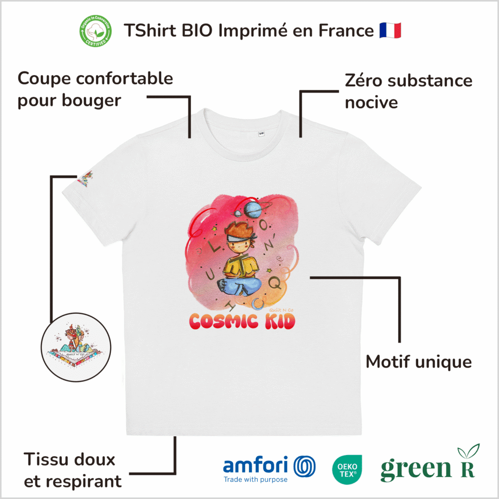 T-Shirt Bio pour garçon "Cosmic Kid" Rouge