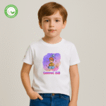 Photo en studio du TShirt Bio pour garçon "Cosmic Kid" Violet