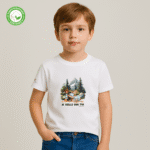 Photo en studio du TShirt Bio pour garçon "Je Veille sur Toi"