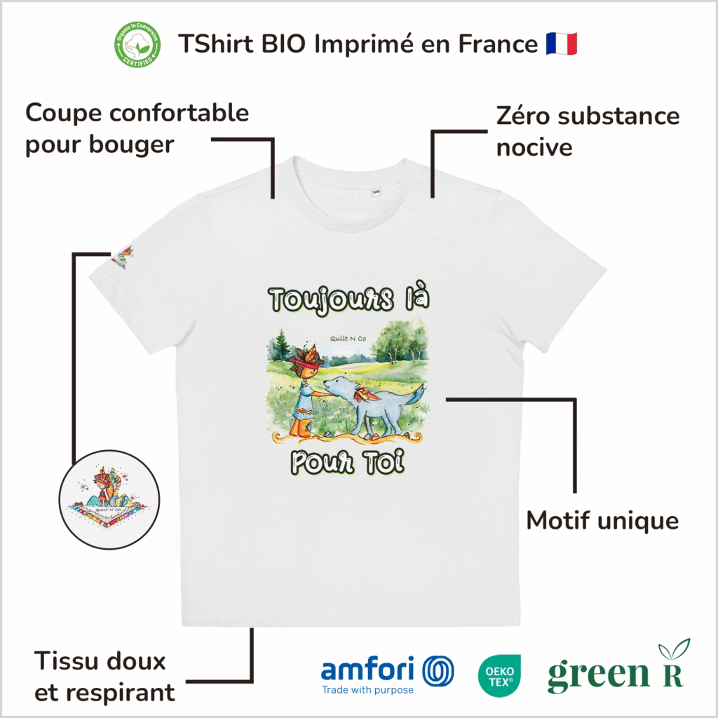 T-Shirt Bio pour garçon "Toujours là pour Toi"