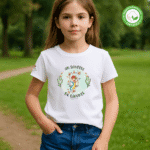 Photo dans le parc du TShirt Bio pour fille "Un Souffle de Liberté"