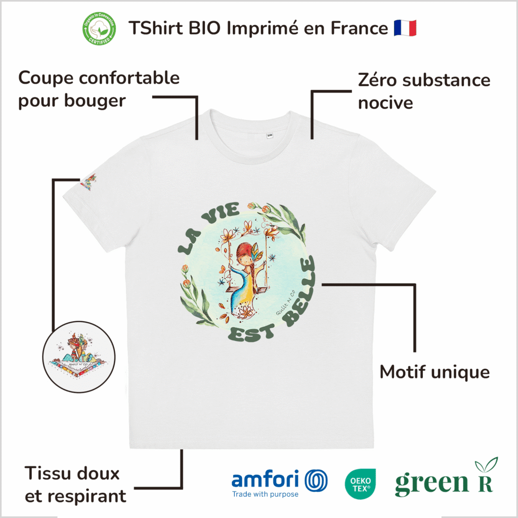 T-Shirt Bio pour fille "La Vie Est Belle"