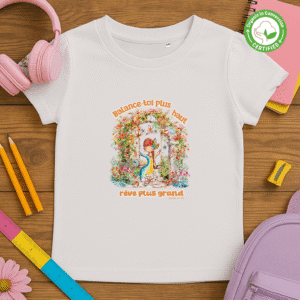 TShirt fille Bio - "Balance-toi Plus Haut, Rêve Plus Grand"
