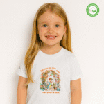 Photo en studio du TShirt Bio pour fille "Balance-toi Plus Haut, Rêve Plus Grand"