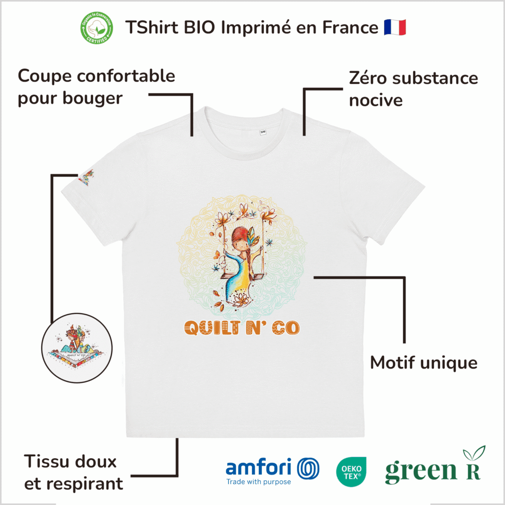 T-Shirt Bio pour fille "Quilt N' Co"
