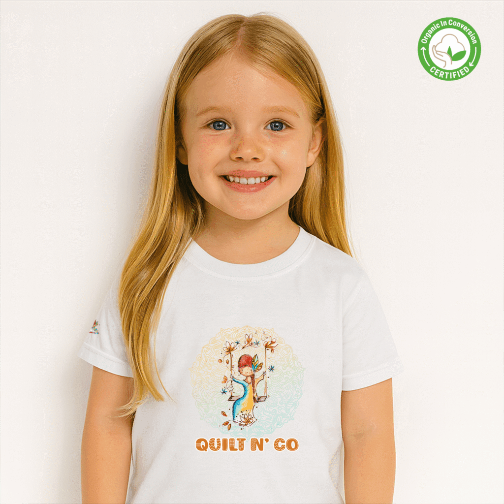 Photo en studio du TShirt Bio pour fille "Quilt N' Co"