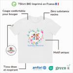 T-Shirt Bio pour fille "L'amour Fleurit Ici"