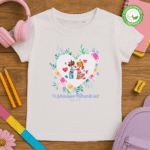 TShirt fille Bio - "L'amour Fleurit Ici"