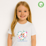 Photo en studio du TShirt Bio pour fille "L'amour Fleurit Ici"