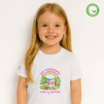 Photo en studio du TShirt Bio pour fille "En Harmonie avec La Nature"