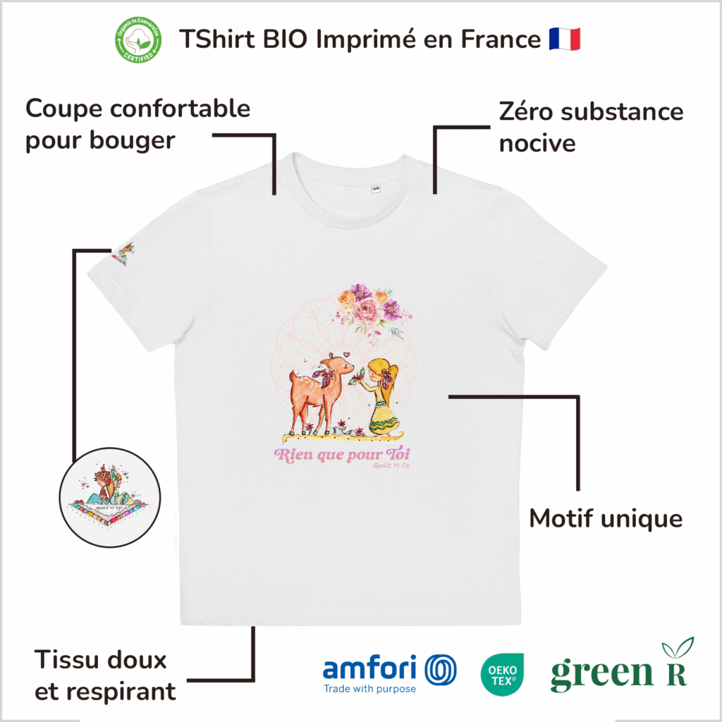 T-Shirt Bio pour fille "Rien Que Pour Toi"