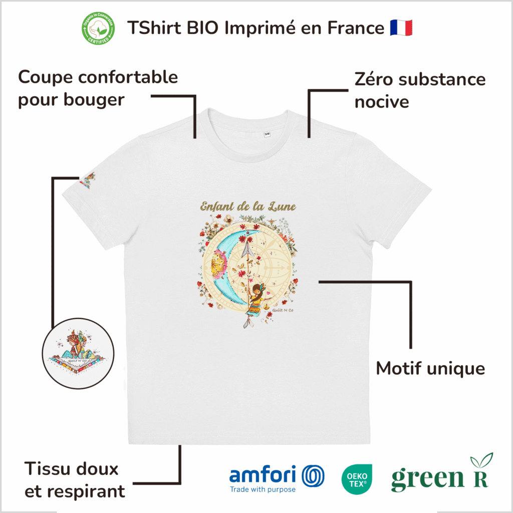 T-Shirt Bio pour fille "Enfant de La Lune"