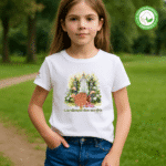 Photo dans le parc du TShirt Bio pour fille "Gardienne des Secrets"