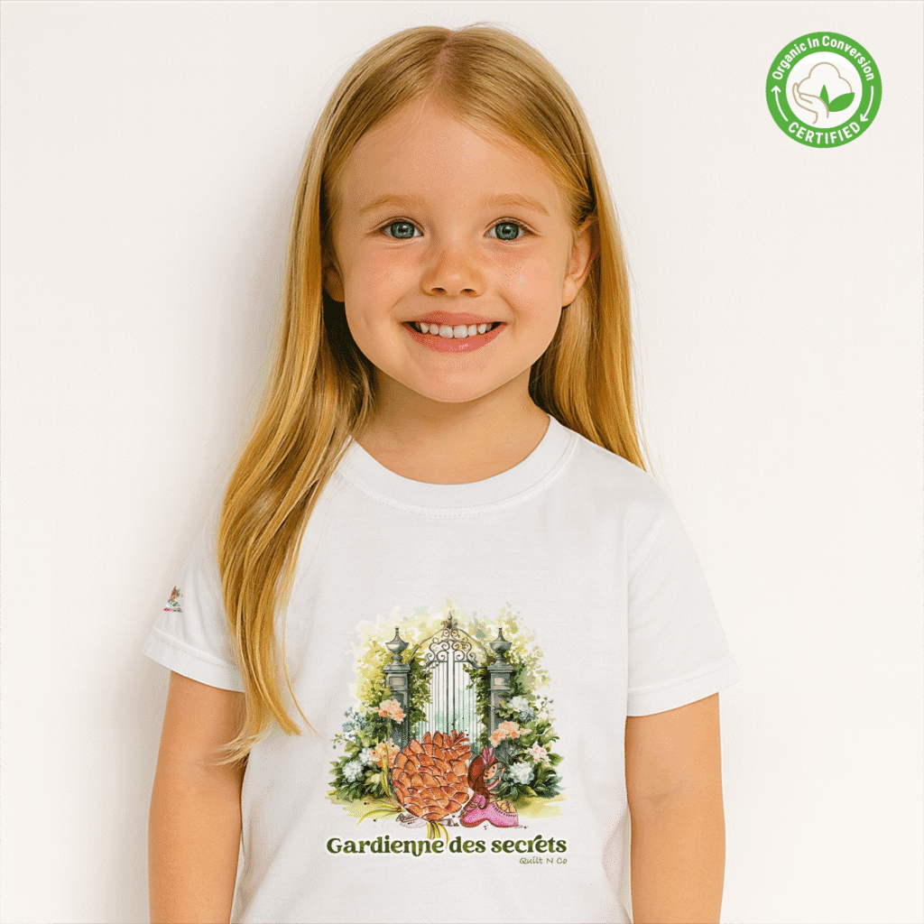 Photo en studio du TShirt Bio pour fille "Gardienne des Secrets"