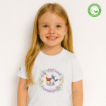 Photo en studio du TShirt Bio pour fille "La Vie En Couleurs"