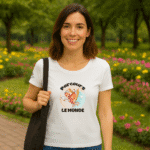 Photo dans le parc du TShirt Femme "Parcours Le Monde"