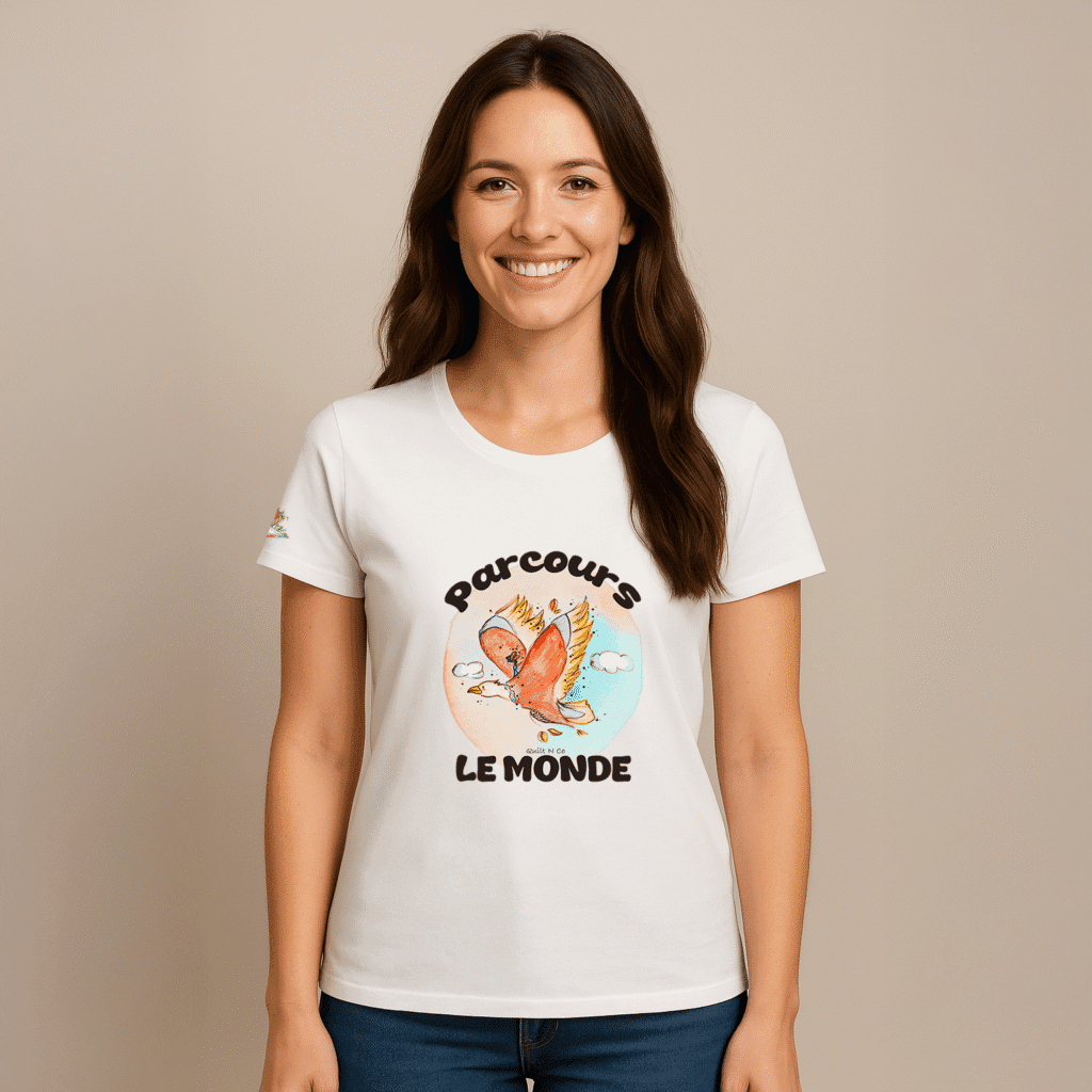 Photo en studio du TShirt Femme "Parcours Le Monde"