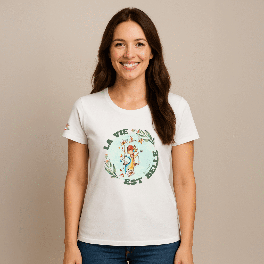 Photo en studio du TShirt Femme "La Vie Est Belle"