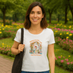 Photo dans le parc du TShirt Femme "Balance-toi Plus Haut, Rêve Plus Grand"