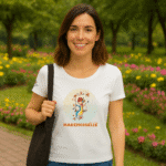 Photo dans le parc du TShirt Femme "Mademoiselle"