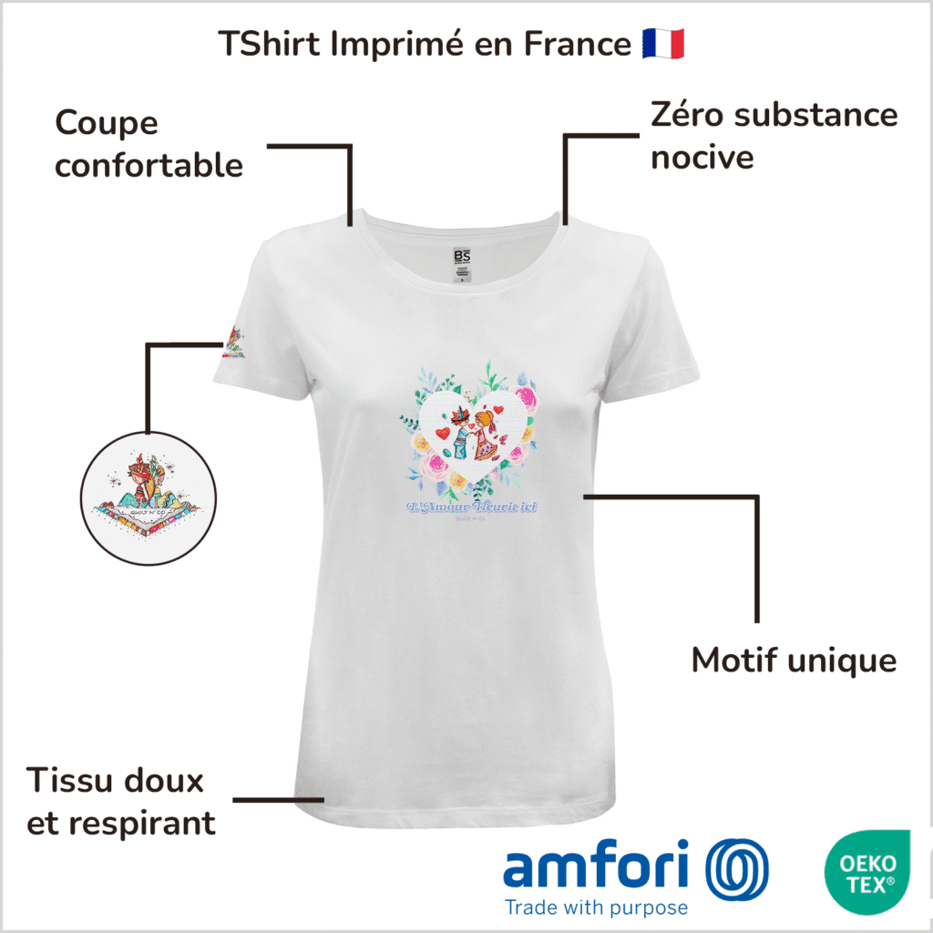T-Shirt Femme "L'amour Fleurit Ici"