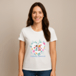 Photo en studio du TShirt Femme "L'amour Fleurit Ici"