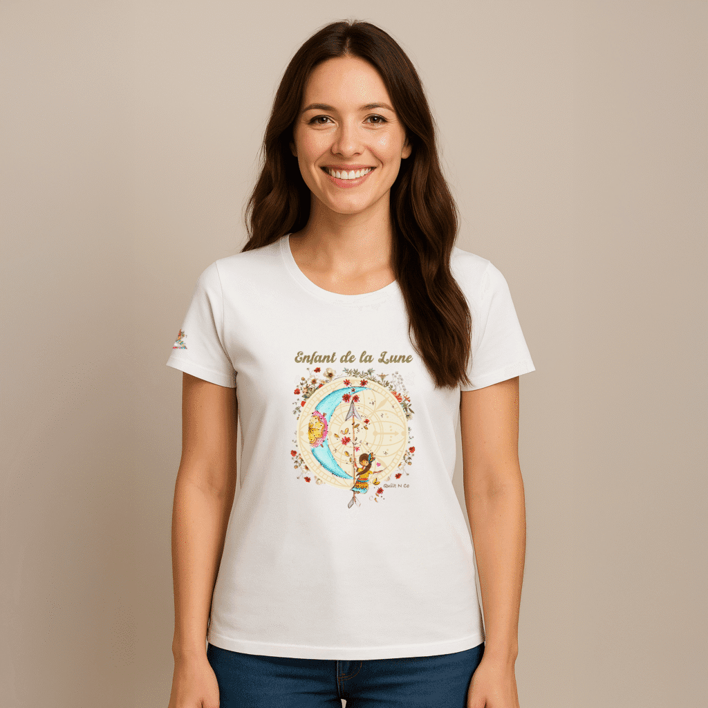 Photo en studio du TShirt Femme "Enfant de La Lune"